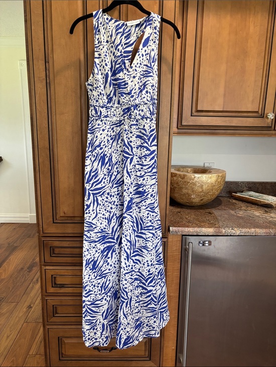 Sincerly Jules Dresses & Skirts - Sincerely Jules Blue & White Printed Maxi Jumpsuit